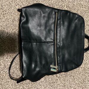 Black Leather backpack purse Backpack
